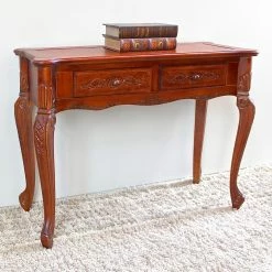 Coupon 😍 Classic & Traditional Console Tables International Caravan Windsor Queen Anne Hand Carved Walnut Stain Wall Table 👏