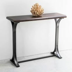 Discount 🧨 Distressed & Industrial Style Console Tables International Caravan Hamburg Contemporary Wood Console Table With Arched Legs 🤩