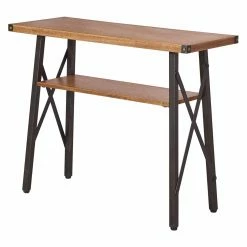 Cheap ⌛ Farmhouse & Cottage Style Console Tables International Caravan Hamburg Contemporary 2 Tier Console Table 👏