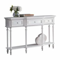 Cheap ⭐ K&B Furniture Classic & Traditional Console Tables K&B Furniture Traditional 3 Drawer Console Table With 1 Shelf ✨