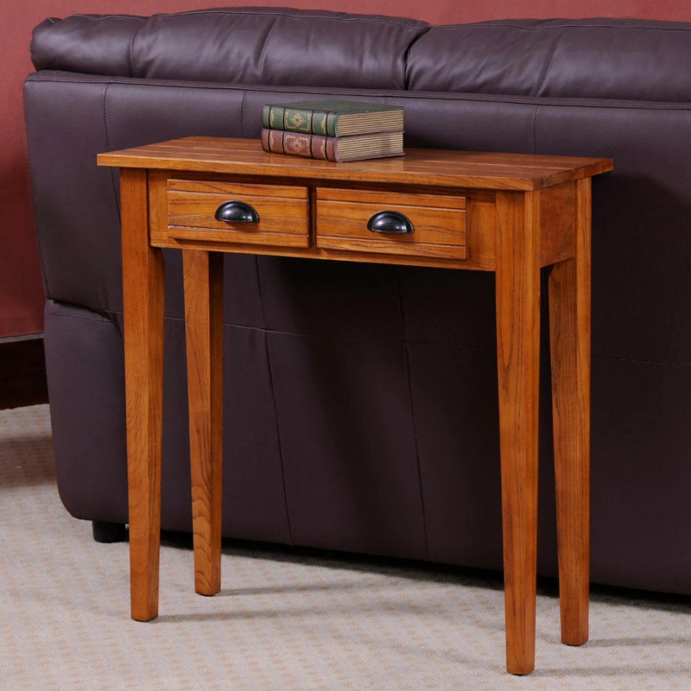 Deals π Craftsman & Mission Style Console Tables Leick Home Bin Pull Oak Two Drawer Console Table π§¨