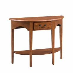 Best reviews of 🤩 Classic & Traditional Console Tables Leick Home One Drawer Demilune Hall Console With Shelf, Medium Oak 🎁