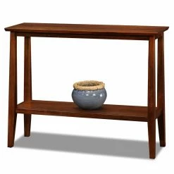 Best deal ⭐ Classic & Traditional Console Tables Leick Home Delton Console Hall Stand With Shelf, Sienna ⌛