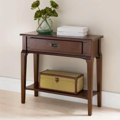 Best Sale 🎉 Classic & Traditional Console Tables Leick Home Stratus Hall Stand Console Table With Drawer 🔔