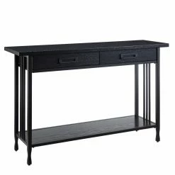Promo ๐ Contemporary & Modern Console Tables Leick Home Ironcraft Two Drawer Console Table With Shelf - Black Wash ๐
