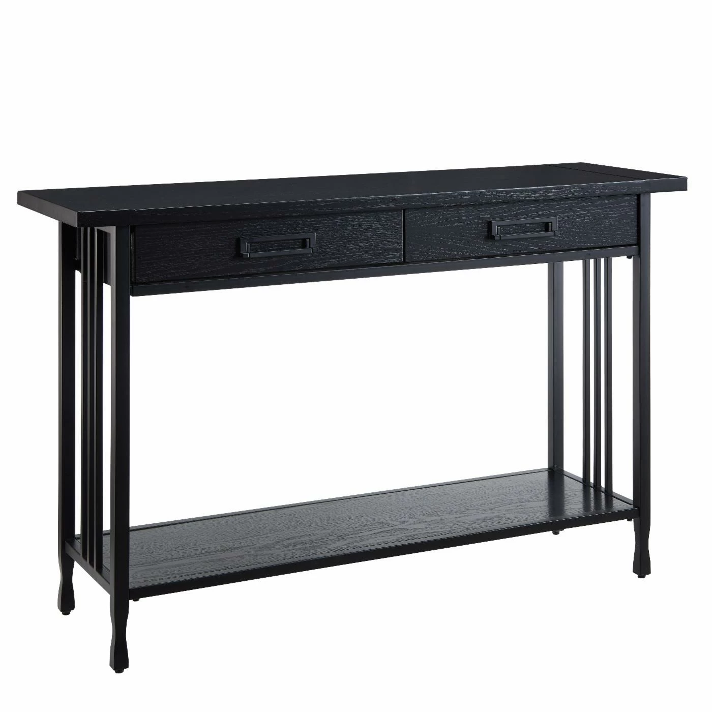 Promo ๐ Contemporary & Modern Console Tables Leick Home Ironcraft Two Drawer Console Table With Shelf - Black Wash ๐