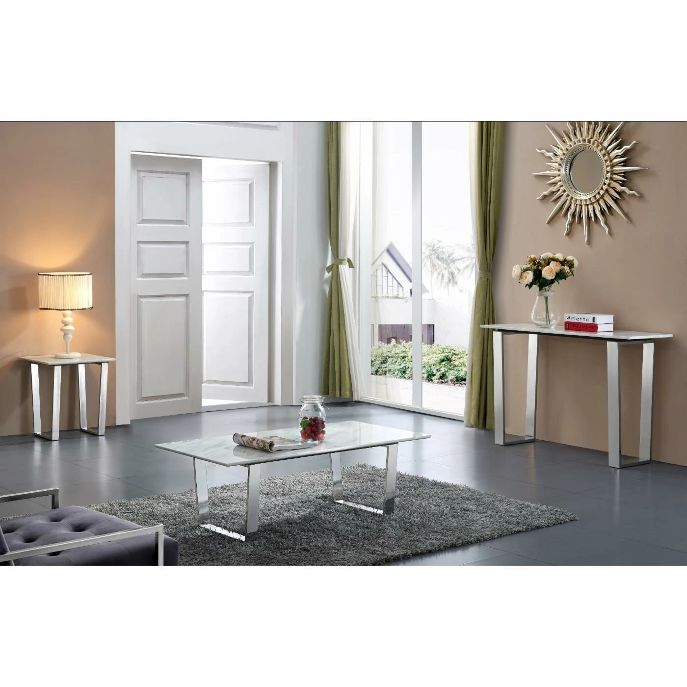 New 🔥 Contemporary & Modern Console Tables Meridian Furniture Inc Carlton Chrome Console Table 👏