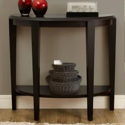 Buy ❤️ Transitional Console Tables Monarch Specialties Wood Crescent Console Table With Shelf 😉