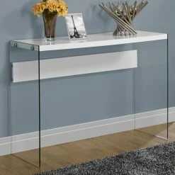 Flash Sale 🤩 Contemporary & Modern Console Tables Monarch Specialties Console Table - Glossy White ✔️