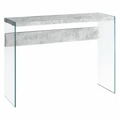 Best deal 🌟 Monarch Specialties Contemporary & Modern Console Tables Monarch Gray Cement With Tempered Glass Console Table 😉