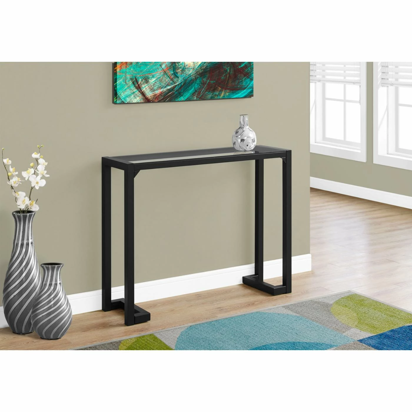 Top 10 🛒 Contemporary & Modern Console Tables Monarch Specialties Tempered Glass Top Rectangular Console Table 🛒
