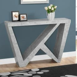 New 🎉 Contemporary & Modern Console Tables Monarch Specialties Cement-Look Hall Console Table 🧨