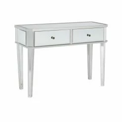 Brand new โจ Glam Console Tables Powell Mirrored 2-Drawer Small Console - Mirrored Surfaces And Luxe Silver Wood ๐