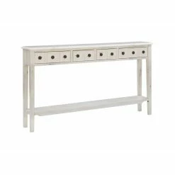 Coupon 🛒 Rustic Console Tables Powell Sadie 4-Drawer Long Console - Cream 🛒