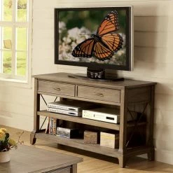 New 😉 Riverside Furniture Farmhouse & Cottage Style Console Tables Riverside Windhaven Console Table - Shenandoah Barnwood 👍