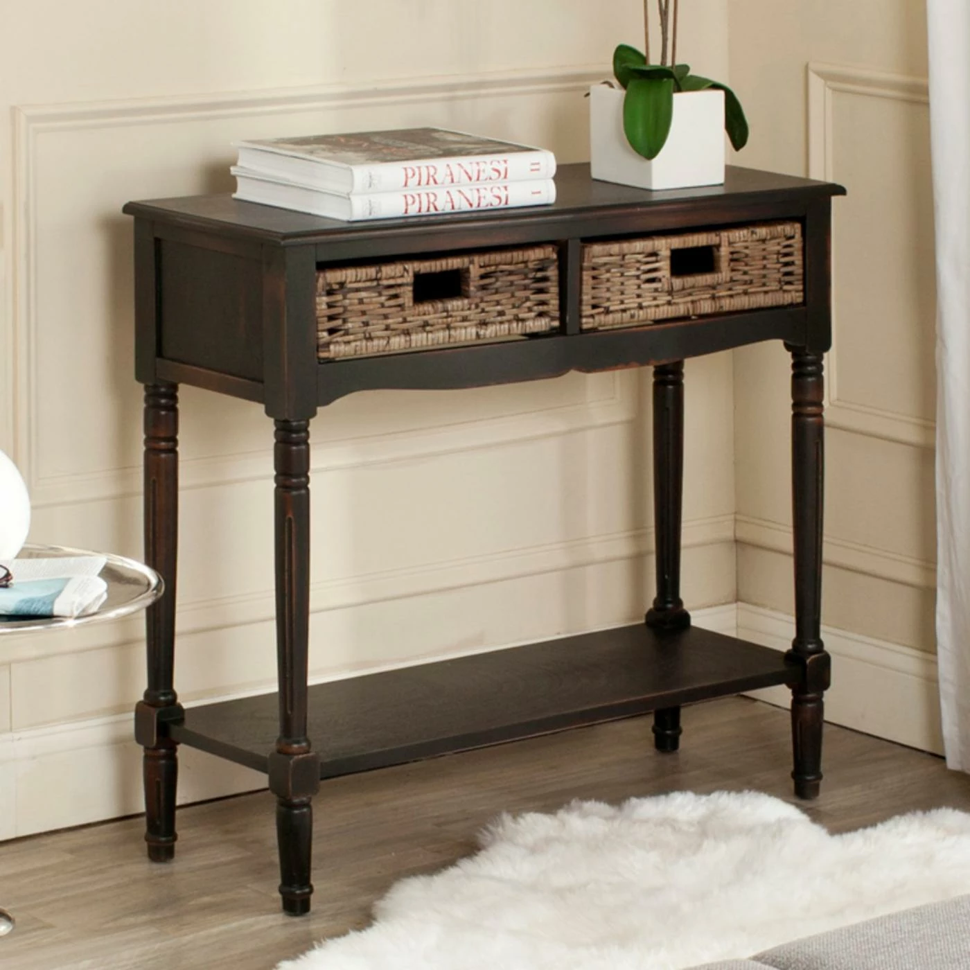 Promo π Transitional Console Tables Safavieh Corbin 2 Drawer Console π