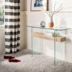 Hot Sale ✨ Contemporary & Modern Console Tables Safavieh Kayley Rectangular Modern Glass Console Table ⭐