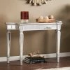 Outlet 👍 Contemporary & Modern Console Tables Southern Enterprises Glenview Glam Mirrored Console Table - Matte Silver 🌟