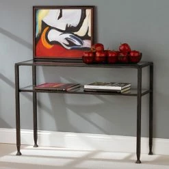 Hot Sale 👏 Transitional Console Tables Southern Enterprises Black Metal Sofa Table 👍