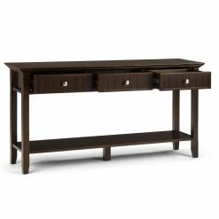 Discount 🧨 Brooklyn & Max Classic & Traditional Console Tables Brooklyn + Max Brunswick 3 Drawer Pine Wood Console Table 🌟