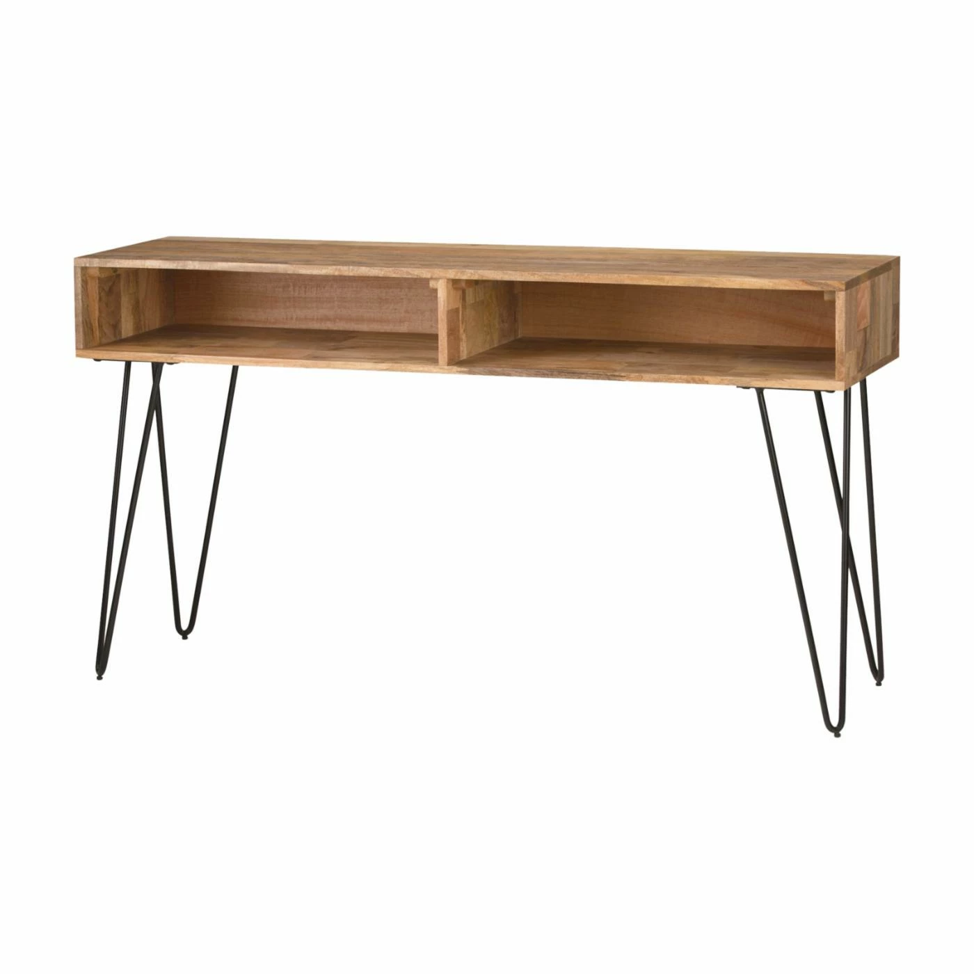 Brand new ๐ Mid-Century Modern Console Tables HN Home Paxton Mid-Century Modern Natural Mango Wood And Metal Console Table ๐