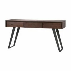 Brand new 🎁 Mid-Century Modern Console Tables HN Home Utzon Mid-Century Modern Acacia Wood And Metal Console Table 👍