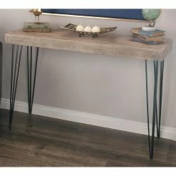 Promo 👍 Contemporary & Modern Console Tables DecMode Modern Light Gray Console Table 😉