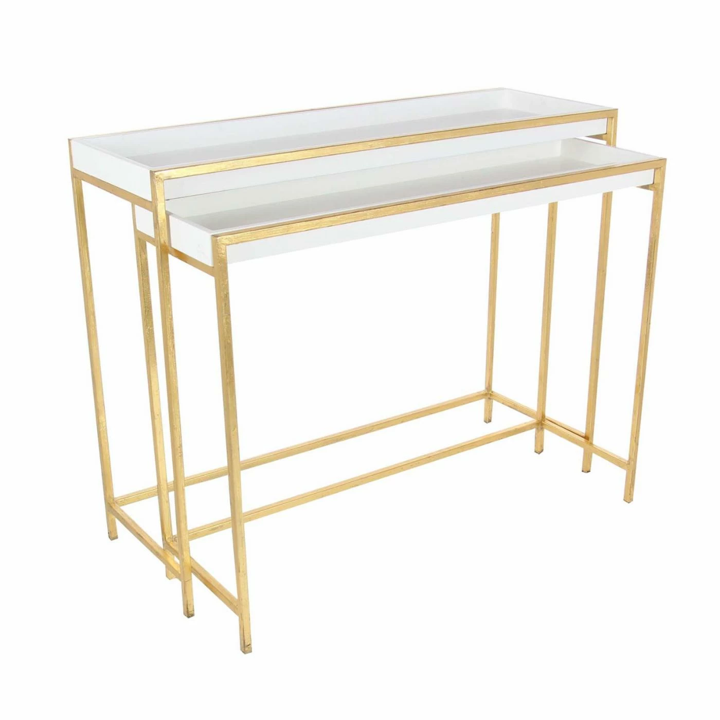 Promo ✔️ Glam Console Tables DecMode Contemporary Rectangular Nesting Console Tables - Set Of 2 ✨