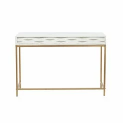 Cheap ❤️ Contemporary & Modern Console Tables DecMode Textured Thin Metal Rectangle Console Table 🤩