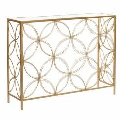 Discount 🔔 Contemporary & Modern Console Tables DecMode Encased Tempered Glass Contemporary Console Table 🔔