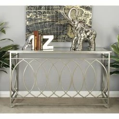 Top 10 💯 Transitional Console Tables DecMode Ornate Glass Top Console Table ✨