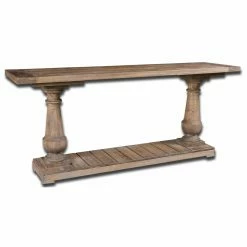 Discount 🤩 Farmhouse & Cottage Style Console Tables Uttermost Stratford Console Table - Stony Gray 😍