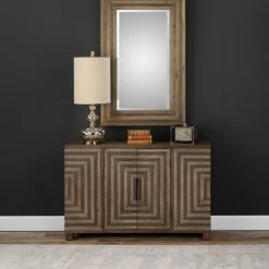 New 💯 Contemporary & Modern Console Tables Uttermost Layton Geometric Console Cabinet 🌟