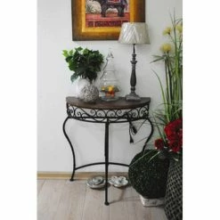 Best deal 🔔 Transitional Console Tables HGC Boston Metal Half Moon Console Table ✨