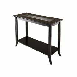 Brand new 🎉 Transitional Console Tables Winsome Genoa Rectangular Console Table With Glass Top 🌟