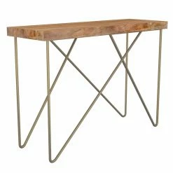 Hot Sale ๐ Transitional Console Tables !nspire Rustic Modern Solid Wood And Iron Console Table ๐