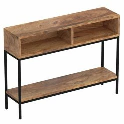 Wholesale ๐คฉ Distressed & Industrial Style Console Tables !nspire Industrial Chic Solid Wood And Wrought Iron 2 Shelf Console Table ๐