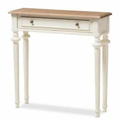 Cheap ๐ Coastal & Nautical Console Tables HN Home Seneca Coastal Weathered Oak And Distressed White Wash Console Table ๐