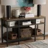 Coupon ⌛ Rustic Console Tables Baxton Studio Caribou Rustic Industrial Style Wood And Metal Console Table ❤️
