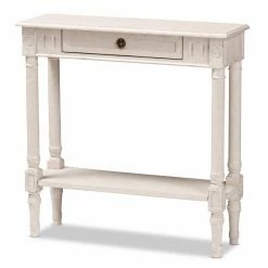 Discount 🎁 Coastal & Nautical Console Tables Baxton Studio Ariella Country Cottage Farmhouse 1 Drawer Console Table 🔥