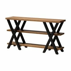 Deals ❤️ Distressed & Industrial Style Console Tables Baxton Studio Duchaine Industrial Console Table 🛒