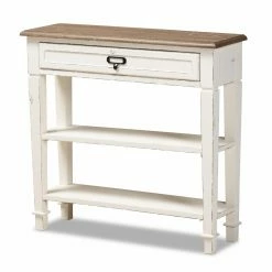 Discount 🌟 Farmhouse & Cottage Style Console Tables Baxton Studio Dauphine 1 Drawer Traditional French Console Table 🤩