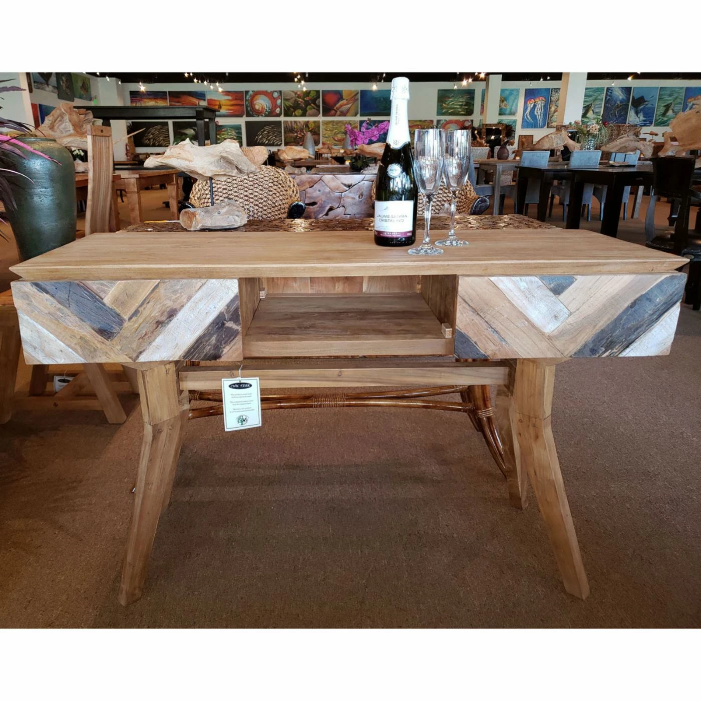 Best Pirce 🤩 Rustic Console Tables Chic Teak Art Deco Console Table 🤩 - Image 5