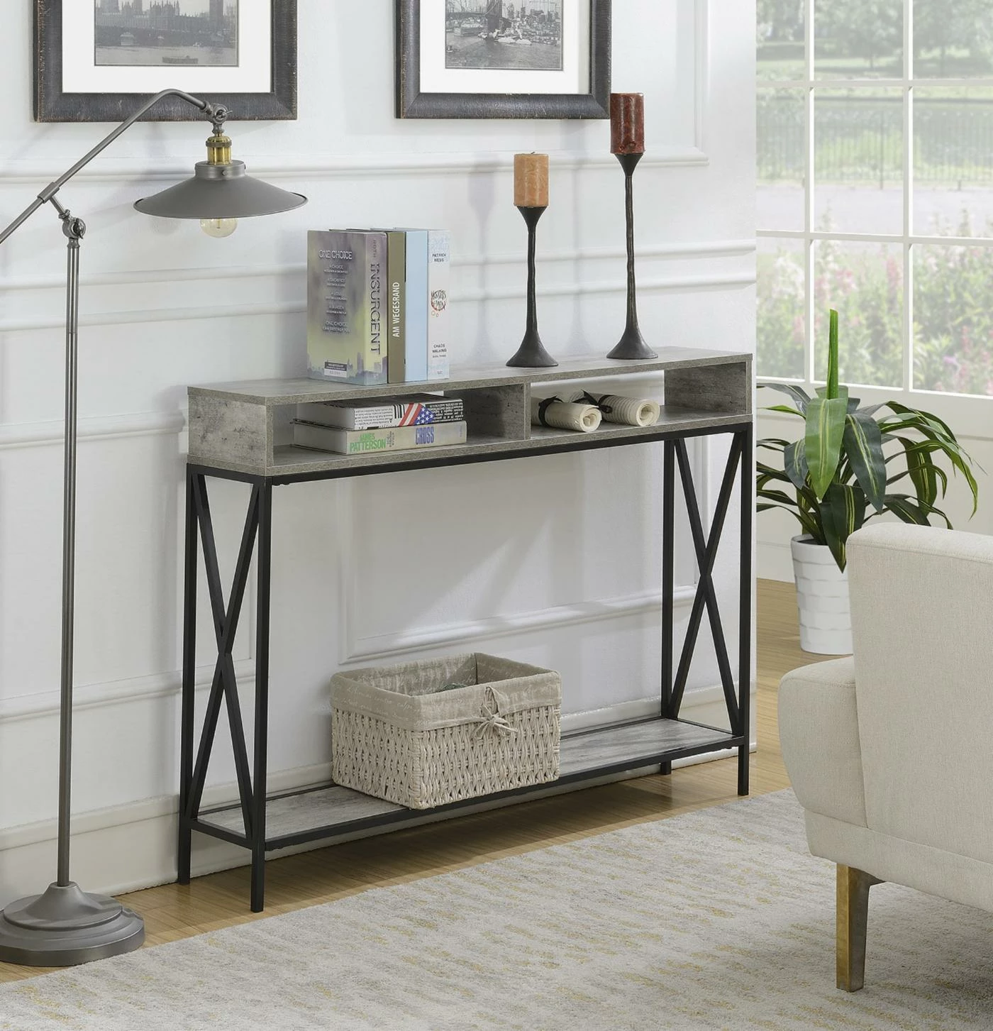 New π Craftsman & Mission Style Console Tables Convenience Concepts Tucson Deluxe 2 Tier Console Table π - Image 5