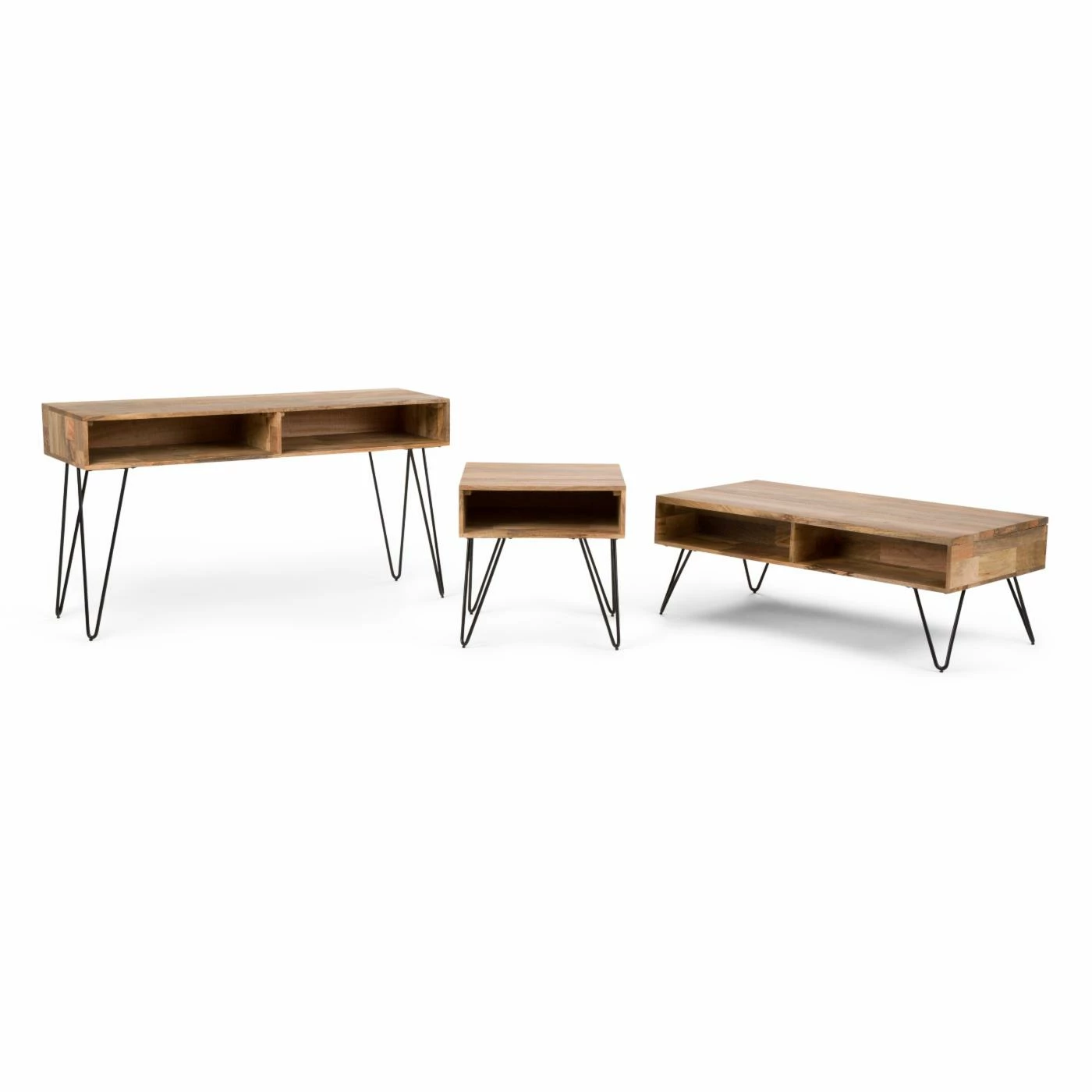 Brand new ๐ Mid-Century Modern Console Tables HN Home Paxton Mid-Century Modern Natural Mango Wood And Metal Console Table ๐ - Image 5